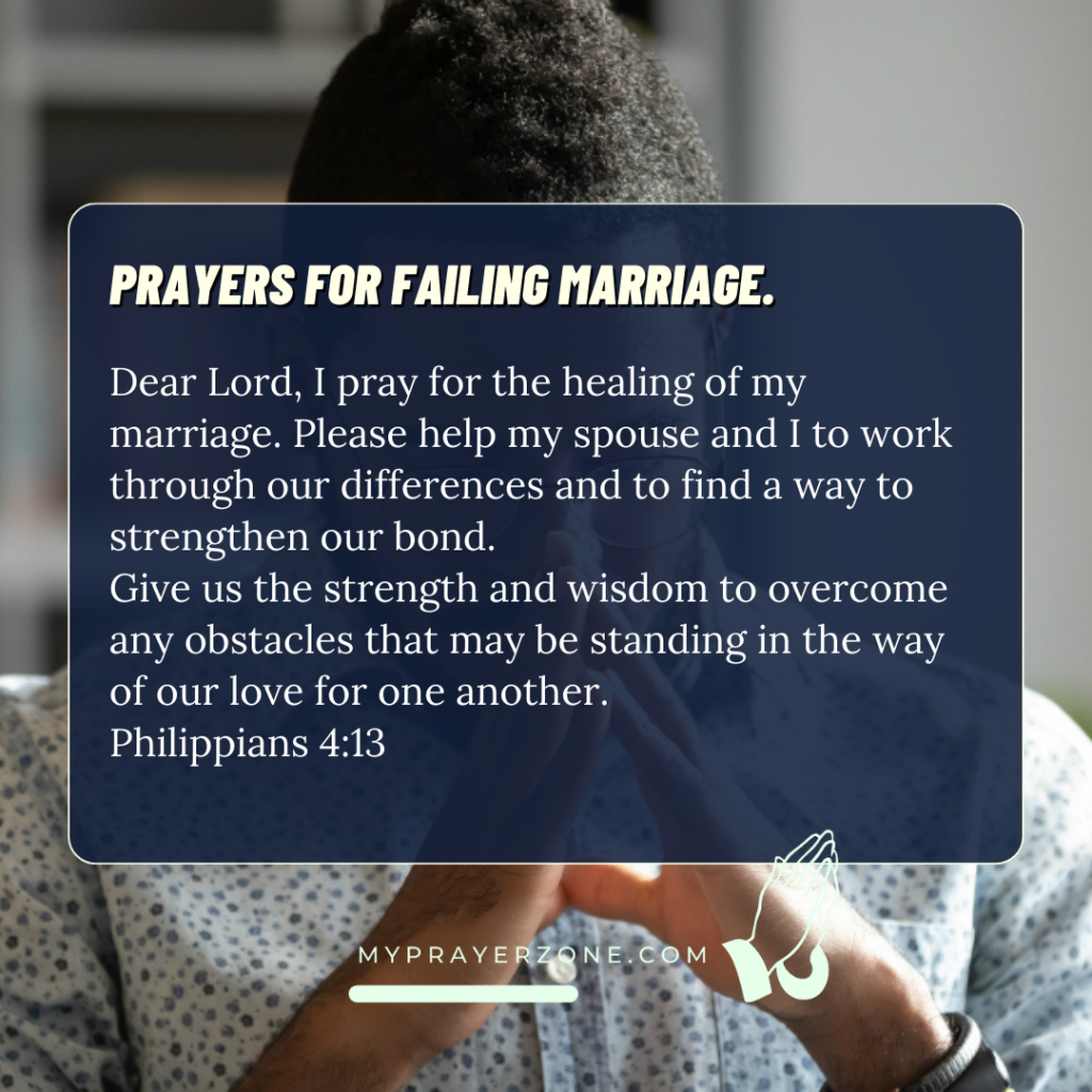 PRAYERS FOR FAILING MARRIAGE ( PRAYERS TO PREVENT DIVORCE )