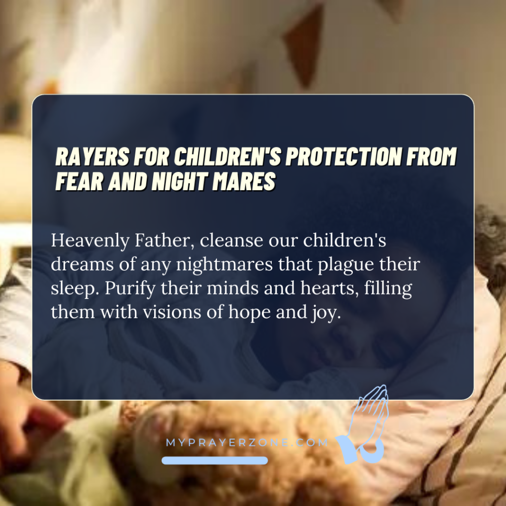 Prayers for children against fear and Nighmares