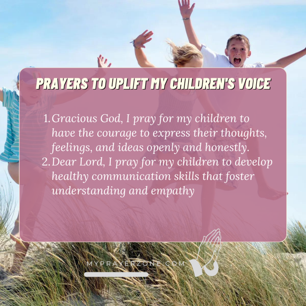 Prayers to uplift my children's voice