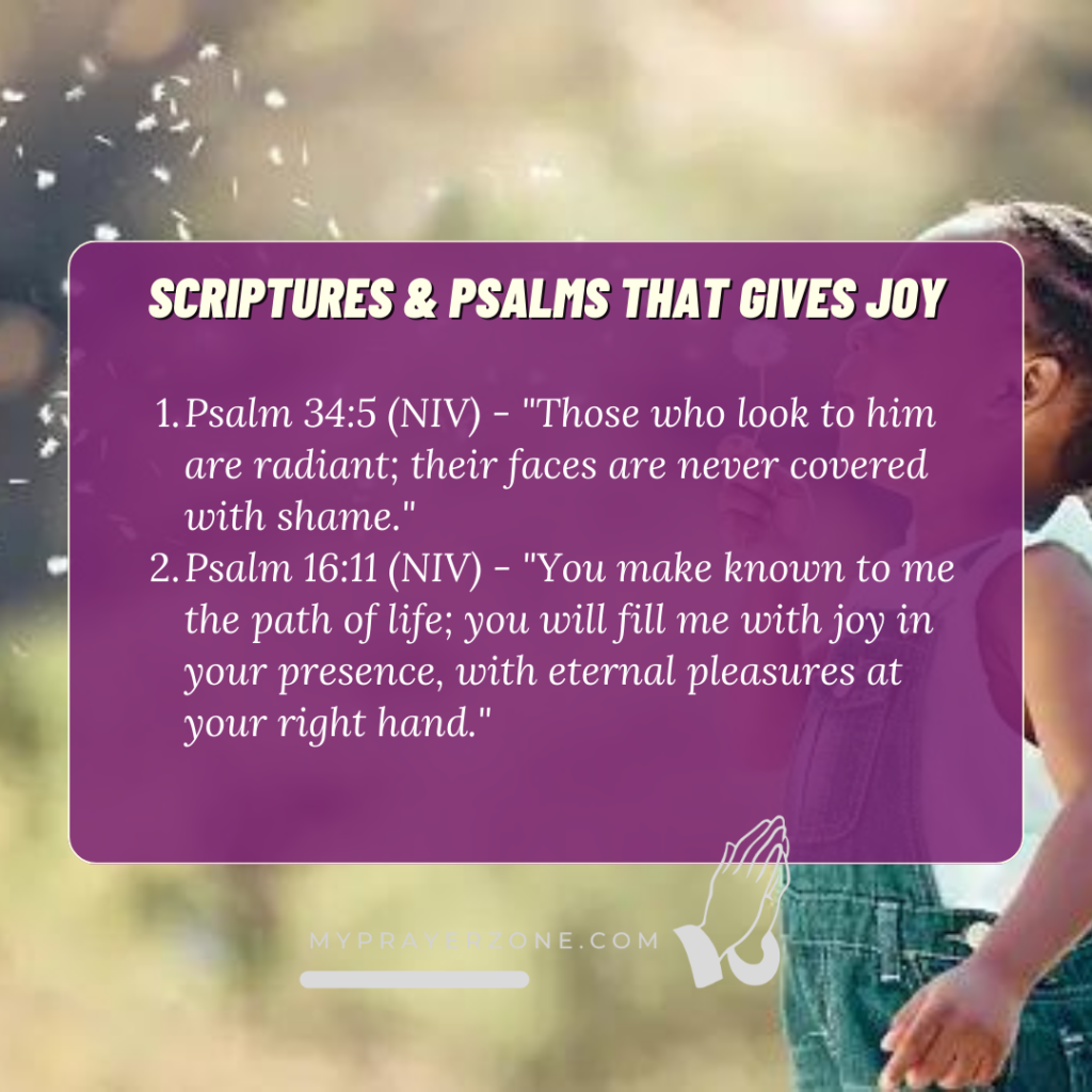 Scriptures & Psalms that gives Joy