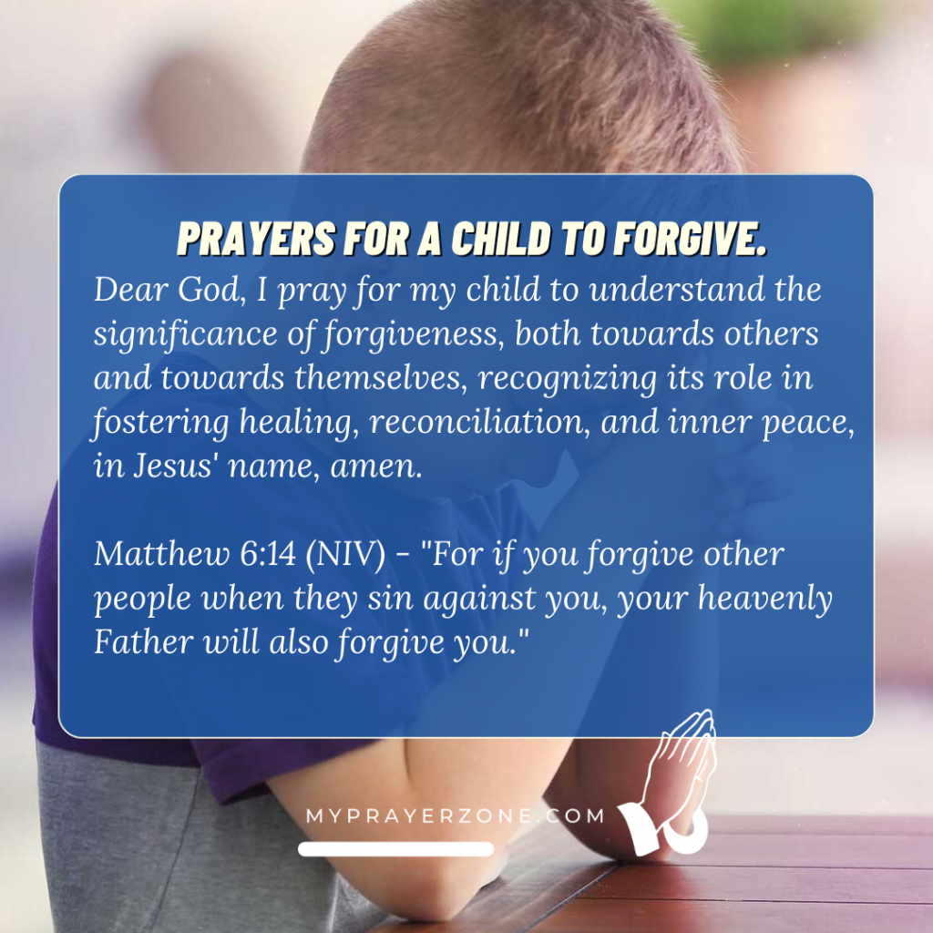 Forgiveness prayers
