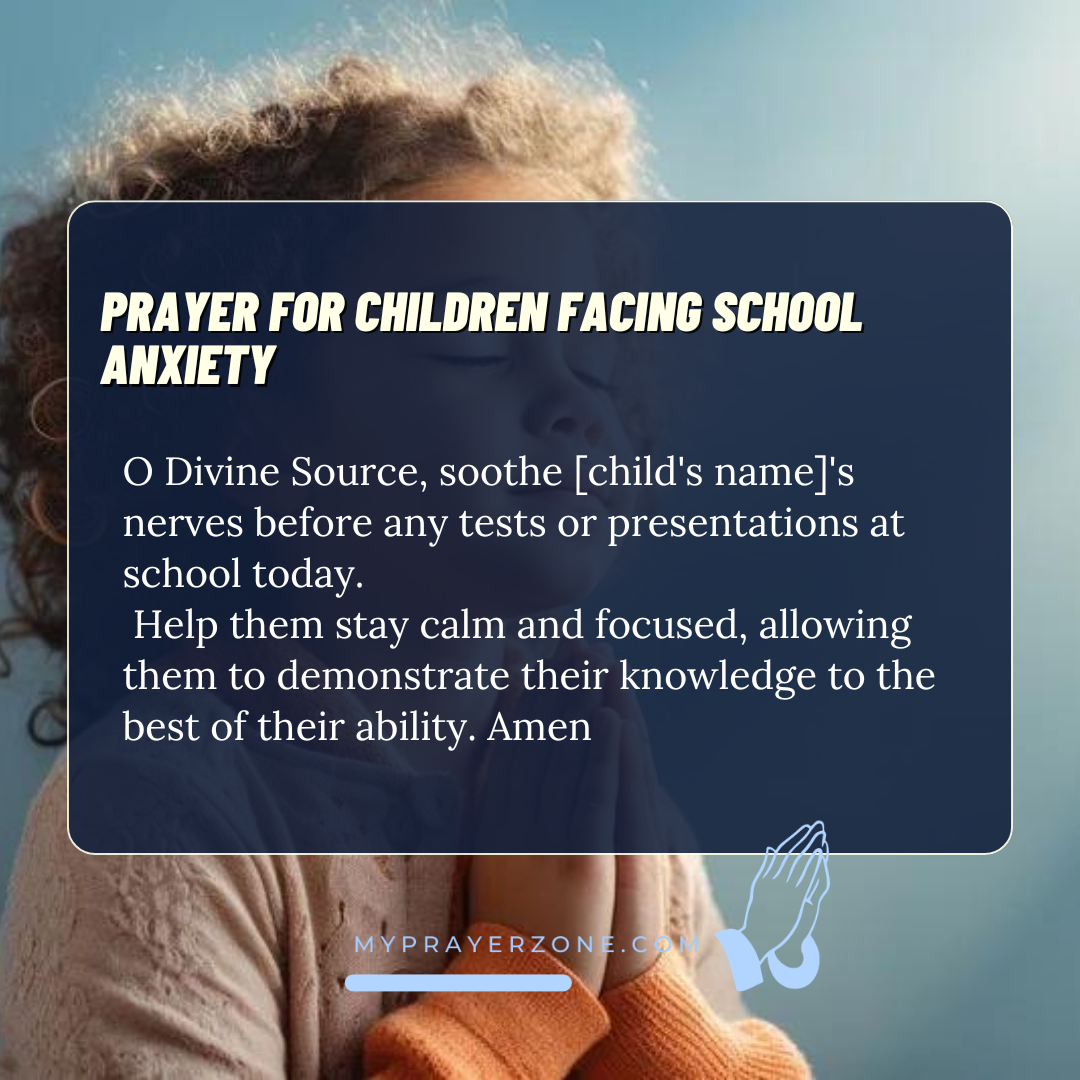 Prayer for children facing school Anxiety