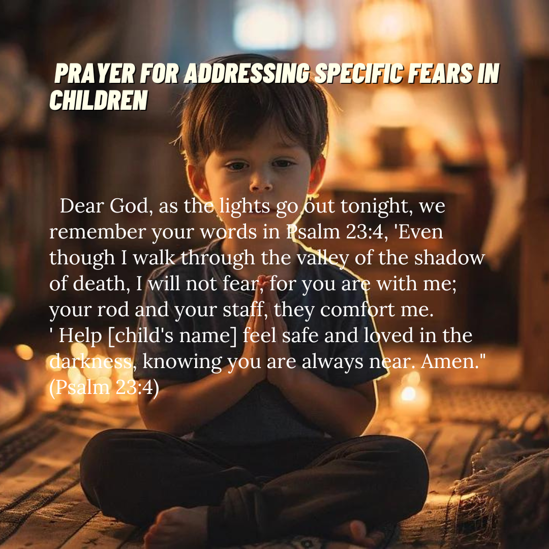 Prayers for children facing specific fears