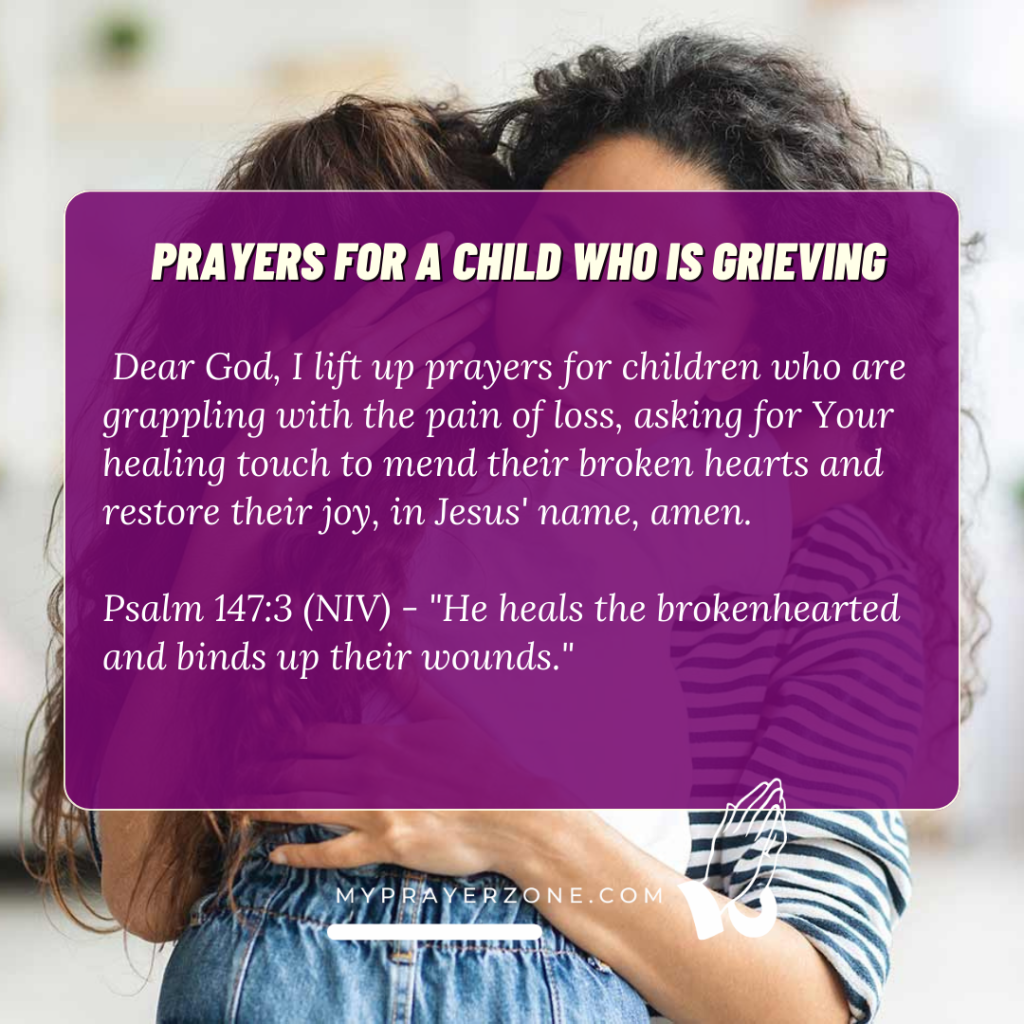Prayers for Children in Sorrowful times